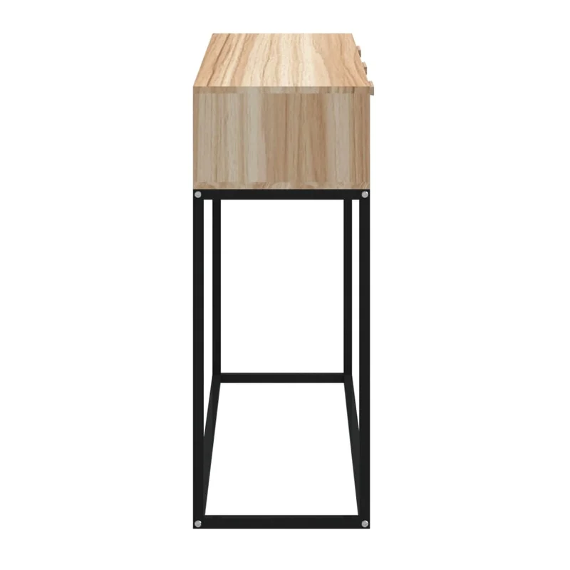 Meuble d'entrée table console design élégant avec tiroirs 105 x 30 x 75 cm bois d'ingénierie marron et fer DEC031501