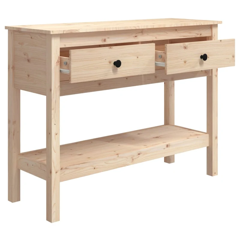 Meuble d'entrée table console design élégant avec tiroirs 100 x 35 x 75 cm bois massif de pin DEC031494