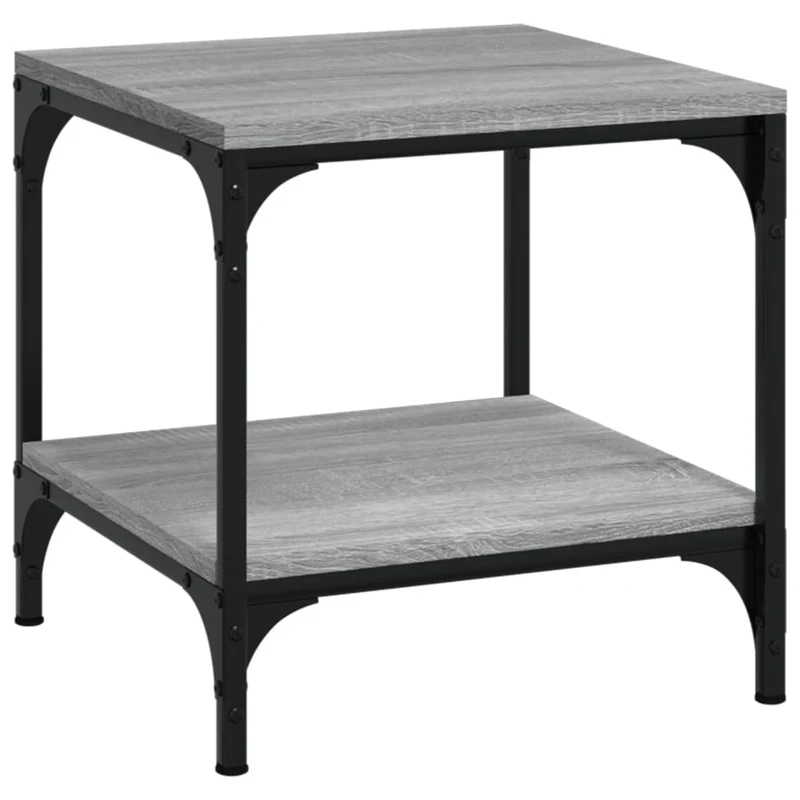 Lot de 2 tables d'appoint 40 x 40 x 40 cm bois d'ingénierie gris DEC031317