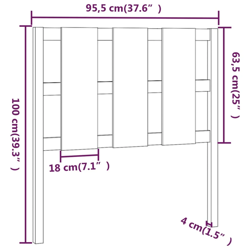 Tête de lit accessoire couchage chambre à coucher meuble 95,5 x 4 x 100 cm bois blanc TDL0203661