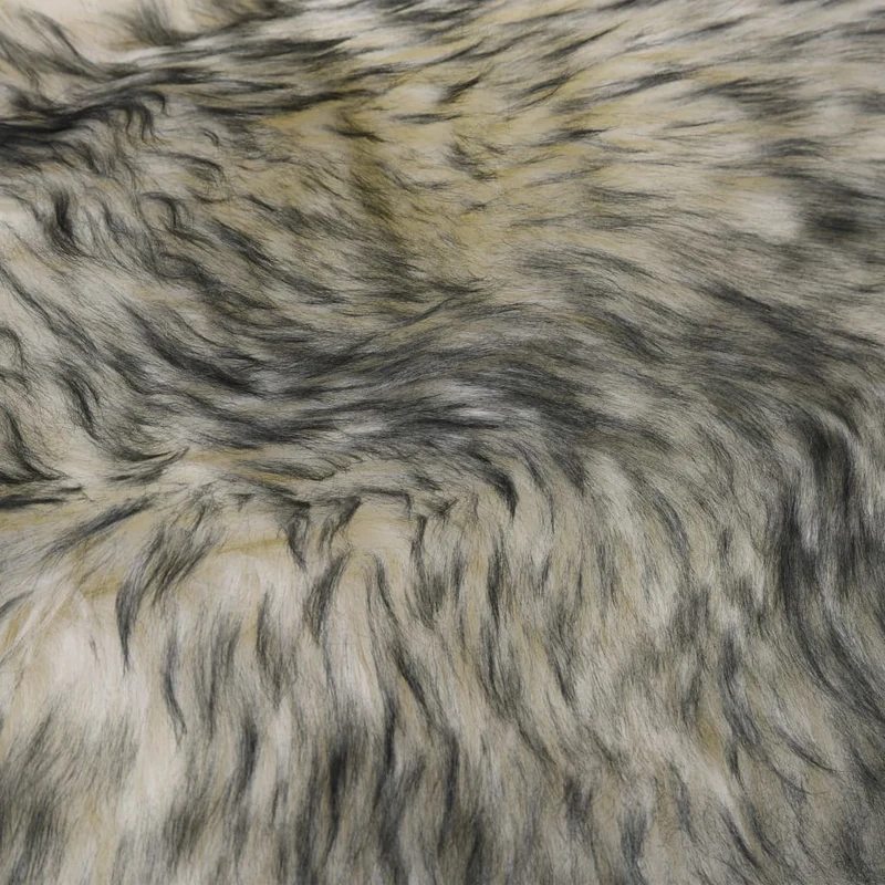 Tapis en peau de mouton 60 x 180 cm Mélange de gris foncé DEC024013