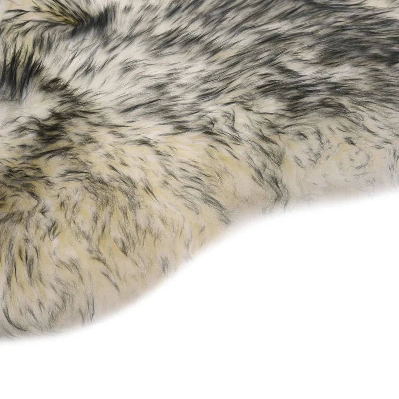 Tapis en peau de mouton 60 x 180 cm Mélange de gris foncé DEC024013