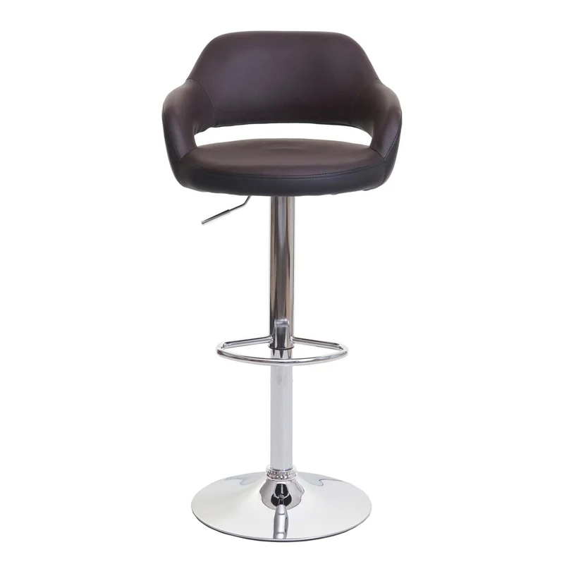 Lot de 2 tabourets de bar chaises de comptoir en synthétique marron et noir 04_0000143