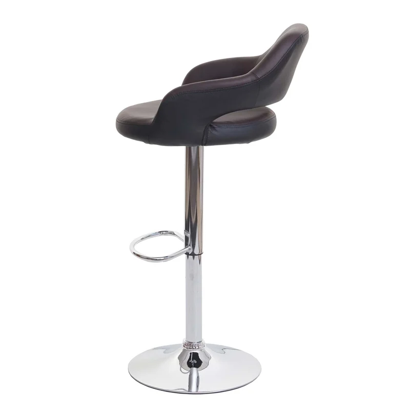 Lot de 2 tabourets de bar chaises de comptoir en synthétique marron et noir 04_0000143