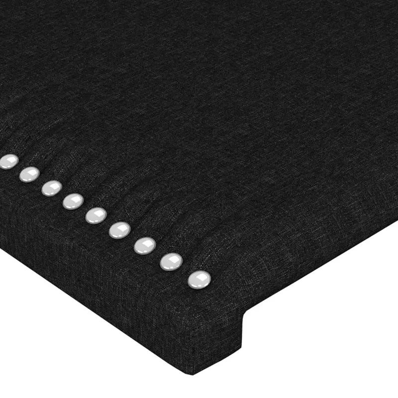 Tête de lit accessoire couchage chambre à coucher meuble 100 x 5 x 78/88 cm tissu noir TDL0202394