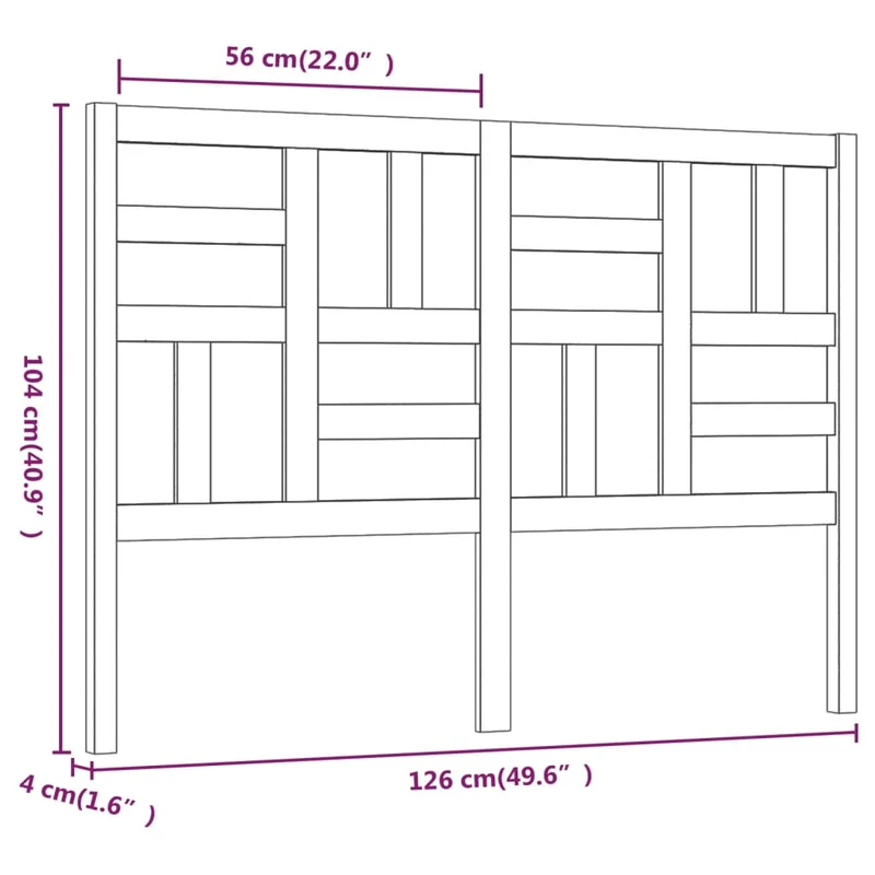 Tête de lit accessoire couchage chambre à coucher meuble 126 x 4 x 104 cm bois de pin blanc TDL0203907