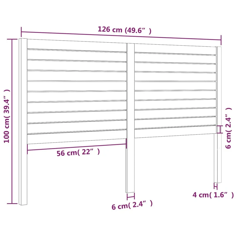 Tête de lit accessoire couchage chambre à coucher meuble 126 x 4 x 100 cm bois de pin blanc TDL0203908