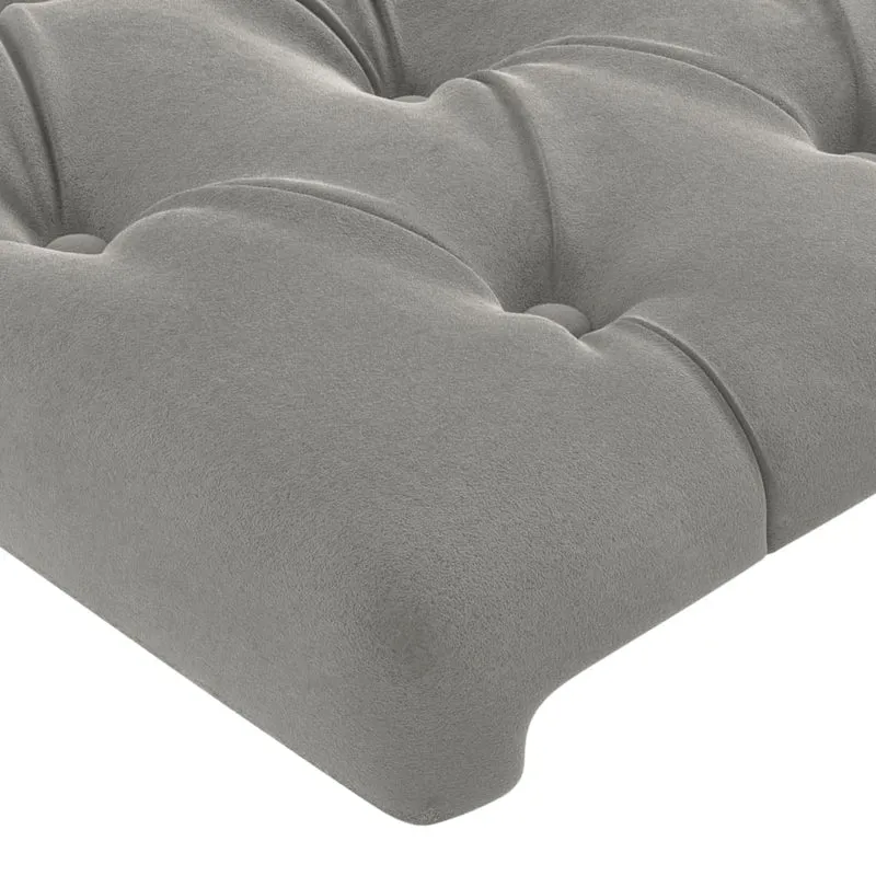 Tête de lit accessoire couchage chambre à coucher meuble capitonné 2 parties 100 x 7 x 78/88 cm tissu velours gris clair TDL0206436