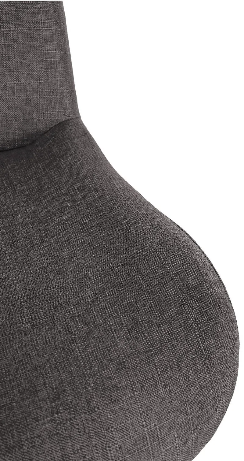 Lot de 2 tabourets de bar réglable en hauteur et rotatif repose-pieds en tissu gris foncé cadre en métal noir 10_0006087