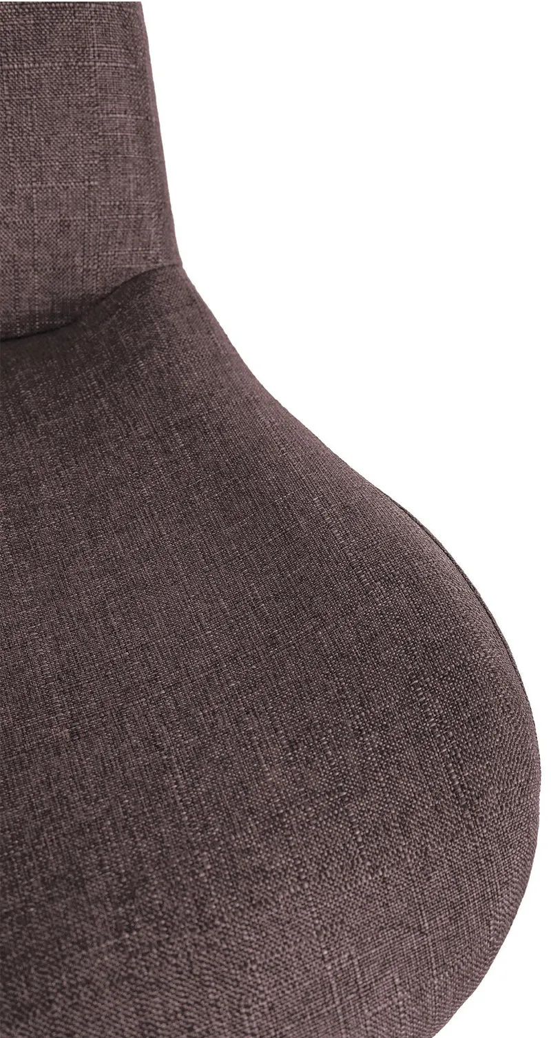 Tabouret de bar x1 réglable en hauteur et rotatif repose-pieds en tissu marron cadre en métal noir 10_0005882