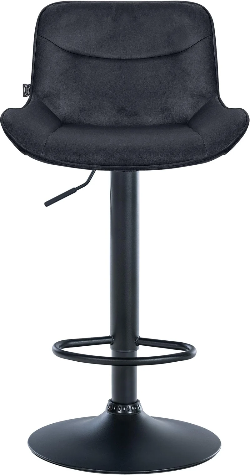 Lot de 2 tabourets de bar pivotant forme ergonomique surpiqûres décoratives en velours noir cadre en métal noir 10_0006362