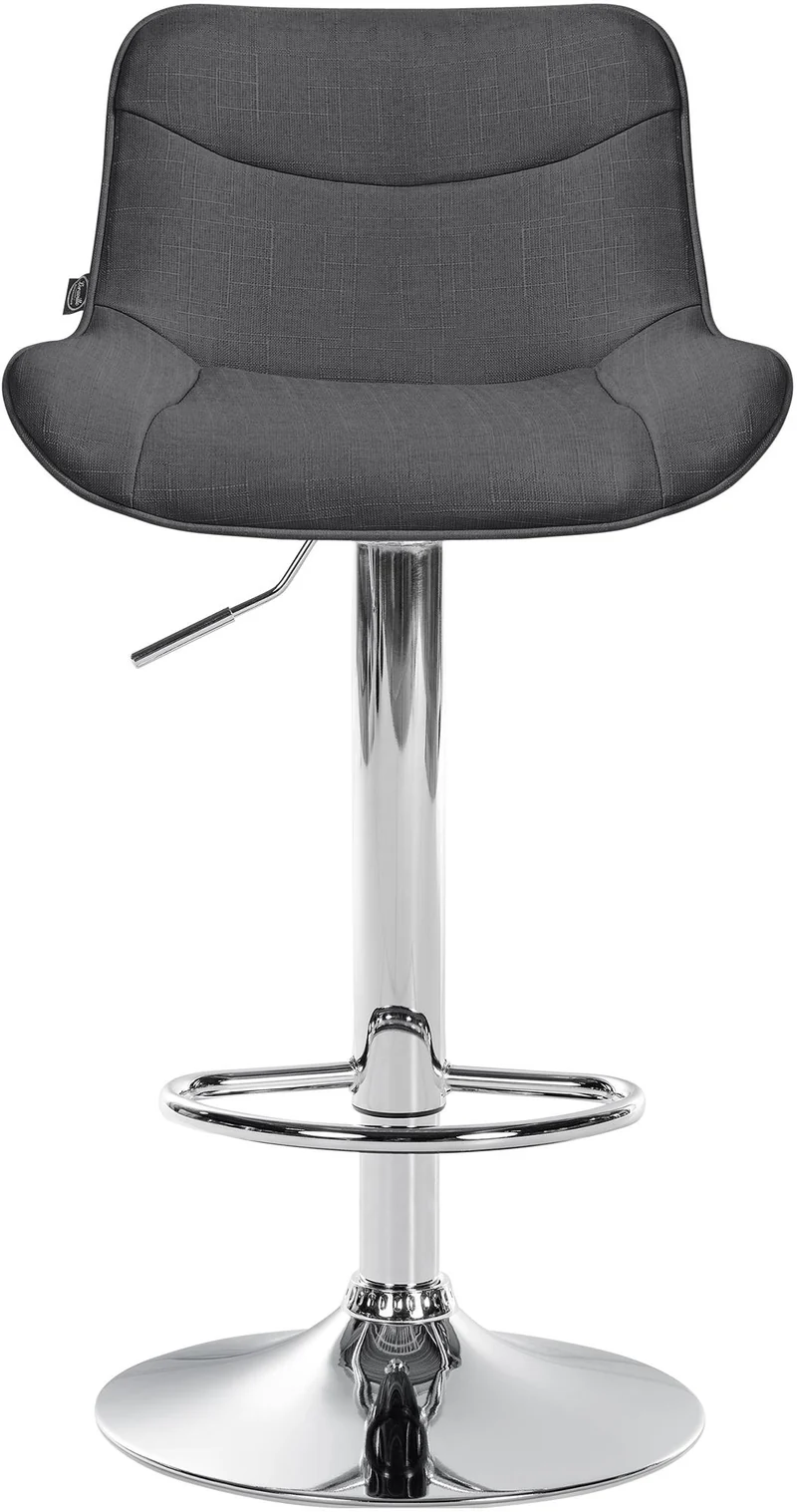 Lot de 2 tabourets de bar pivotant forme ergonomique surpiqûres décoratives en tissu gris foncé cadre en métal chromé 10_0006088