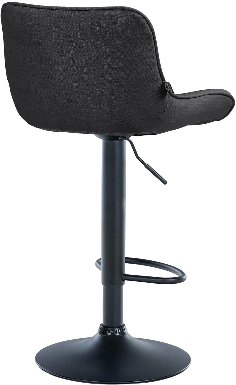 Lot de 2 tabourets de bar pivotant forme ergonomique surpiqûres décoratives en tissu gris foncé cadre en métal noir 10_0006081