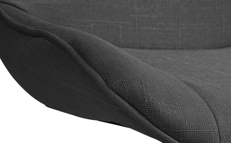 Lot de 2 tabourets de bar pivotant forme ergonomique surpiqûres décoratives en tissu gris foncé cadre en métal noir 10_0006081