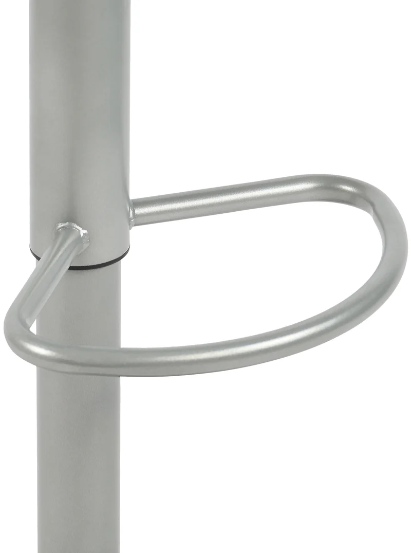 Tabouret de bar x1 hauteur réglable avec repose-pieds design moderne en métal argenté 10_0005778