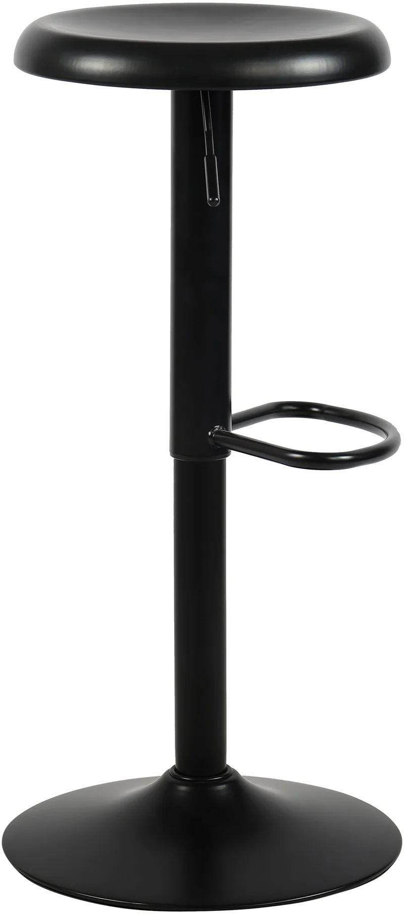 Tabouret de bar x1 hauteur réglable avec repose-pieds design moderne en métal noir 10_0005777