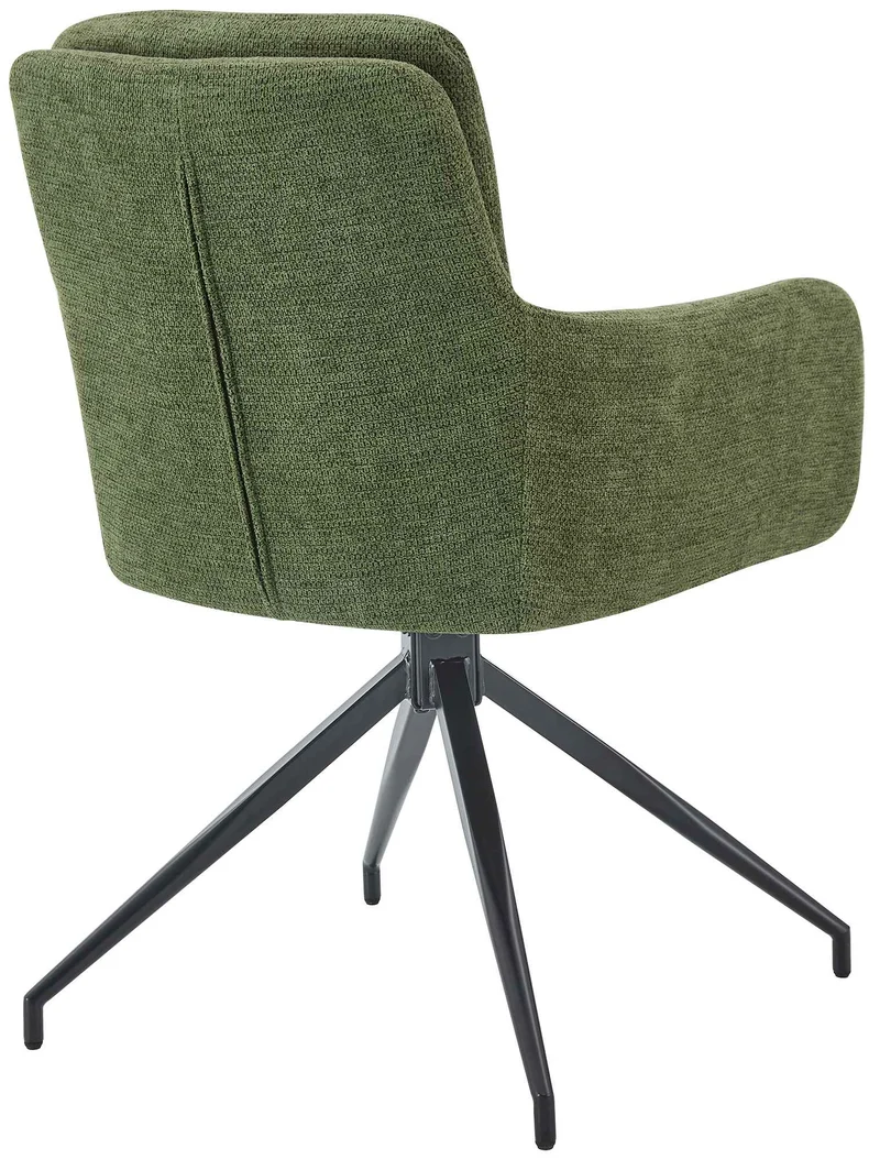 Lot de 2 chaises de salle à manger fonction pivotante confortable et moderne en tissu vert cadre métal 10_0005890