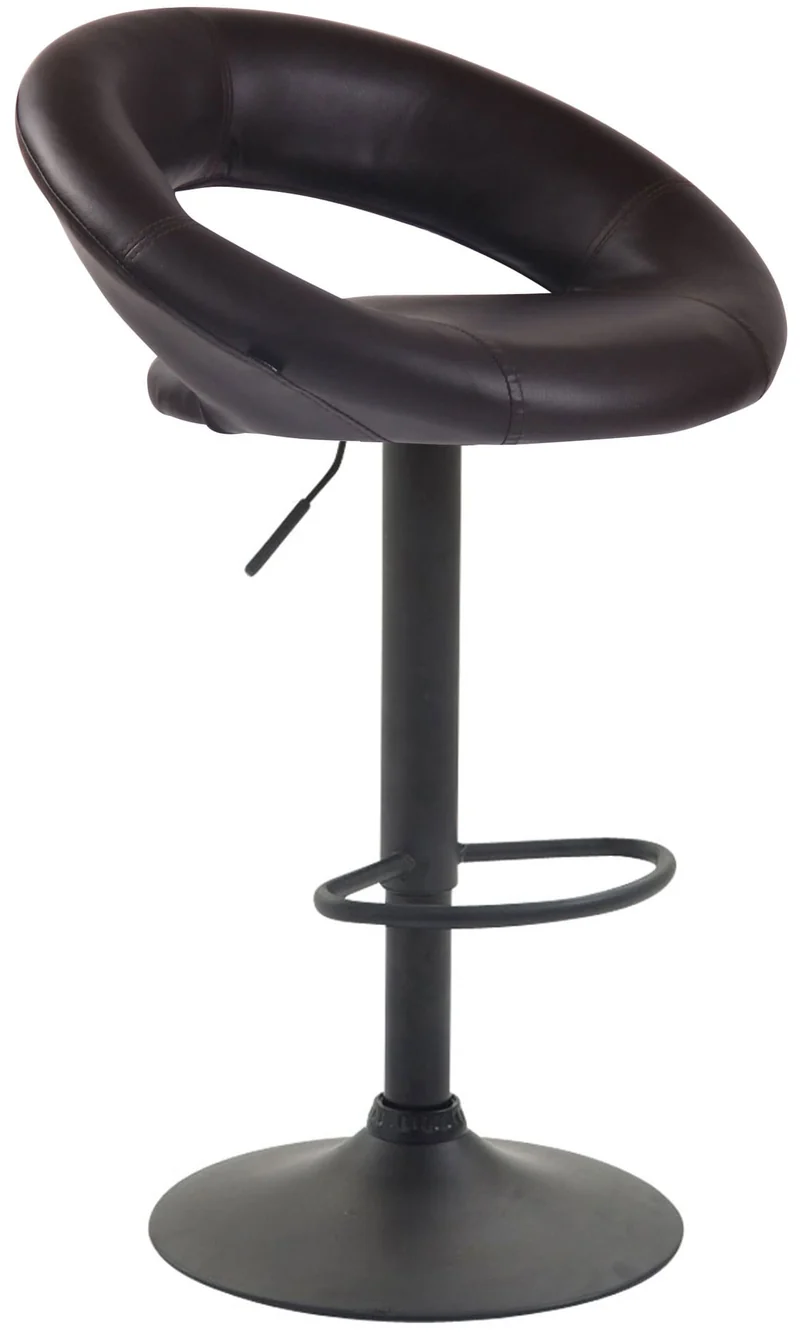 Lot de 2 tabourets de bar en synthétique marron design moderne base métal noir mat TDB10541