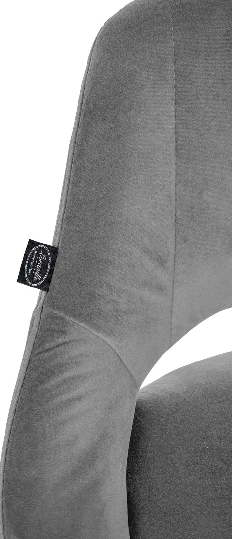 Lot de 2 tabourets de bar réglables en velours gris foncé dossier ajouré et pied métal blanc 10_0006264