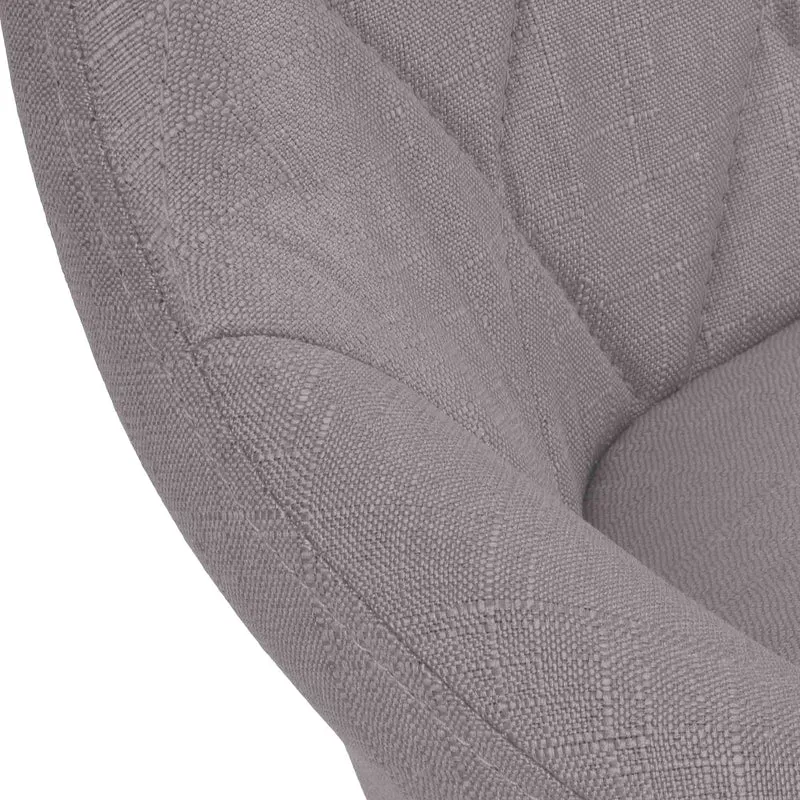 Tabouret de bar x1 pivotant hauteur réglable en tissu gris surpiqûres décoratives cadre en métal noir 10_0005835