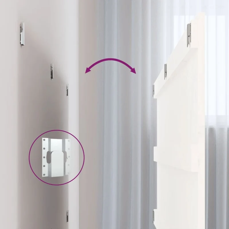 Tête de lit accessoire couchage chambre à coucher meuble murale 204 x 3 x 60 cm bois massif blanc TDL0202696