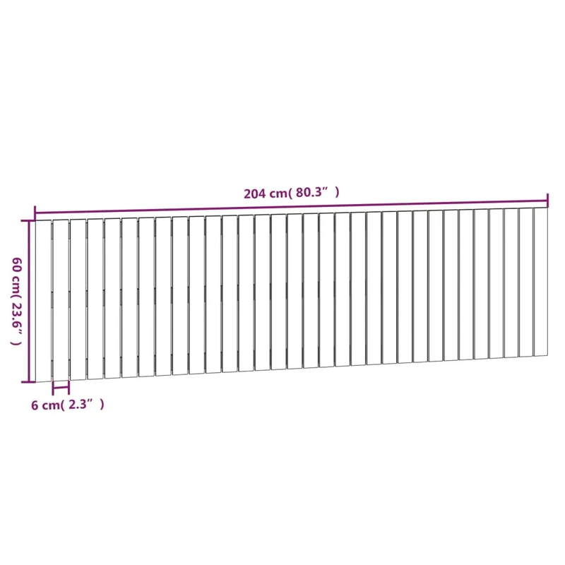 Tête de lit accessoire couchage chambre à coucher meuble murale 204 x 3 x 60 cm bois massif blanc TDL0202696