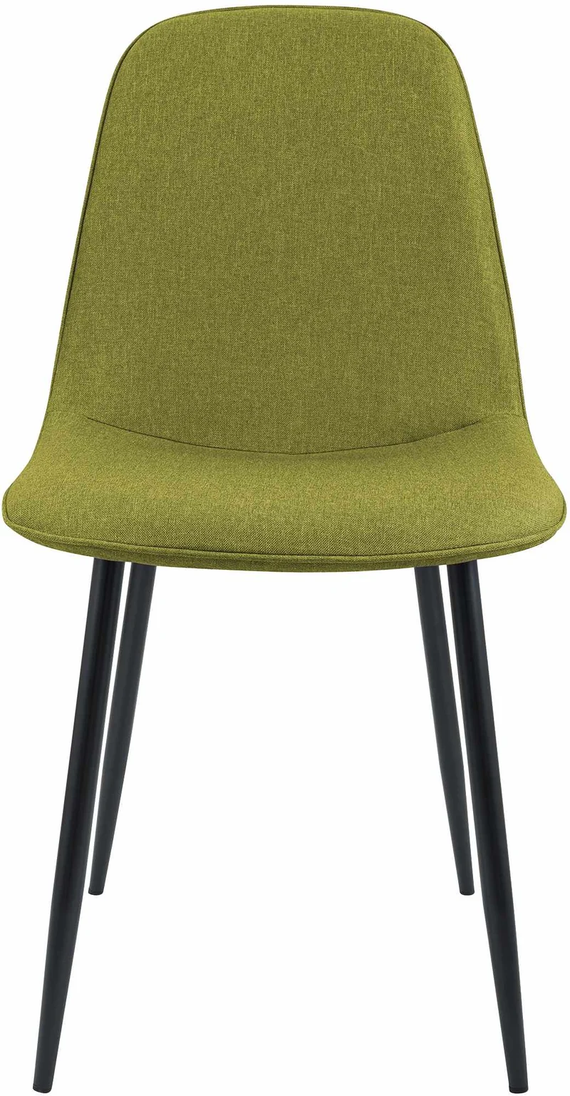 Chaise de salle à manger cuisine x1 design moderne en tissu vert cadre en métal noir 10_0007166