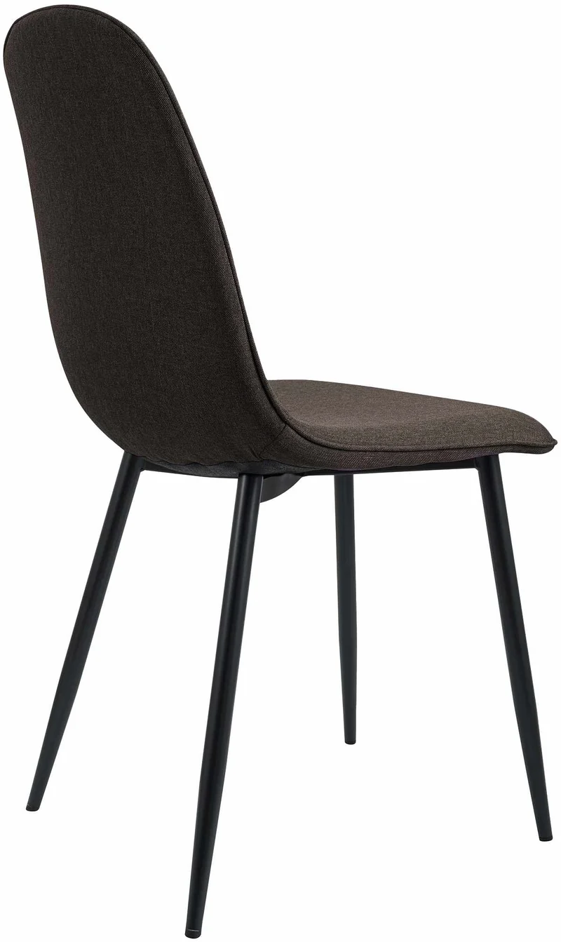 Chaise de salle à manger cuisine x1 design moderne en tissu marron cadre en métal noir 10_0007161