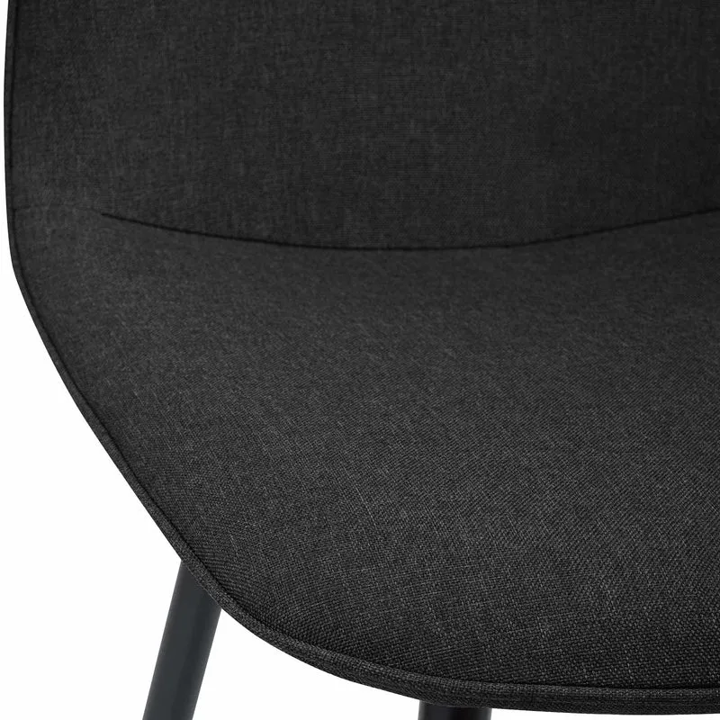 Chaise de salle à manger cuisine x1 design moderne en tissu gris foncé cadre en métal noir 10_0007160