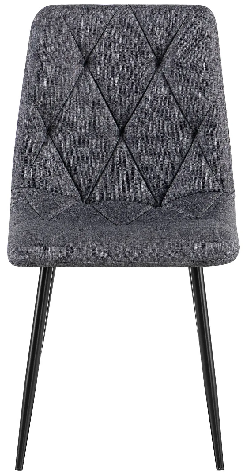 Chaise de salle à manger x1 confort et élégance intemporelle en velours gris foncé et métal 10_0007150