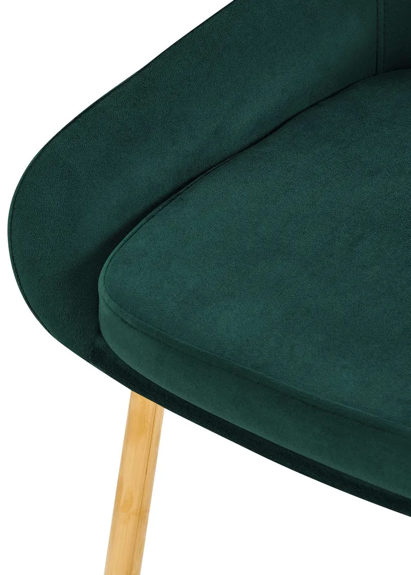 Chaise de salle à manger élégance confort design moderne en velours vert structure métallique doré 10_0007145