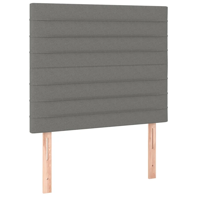 Cadre de lit LED avec sommier tête de lit matelas 120x200 cm tissu gris foncé TDL0208409