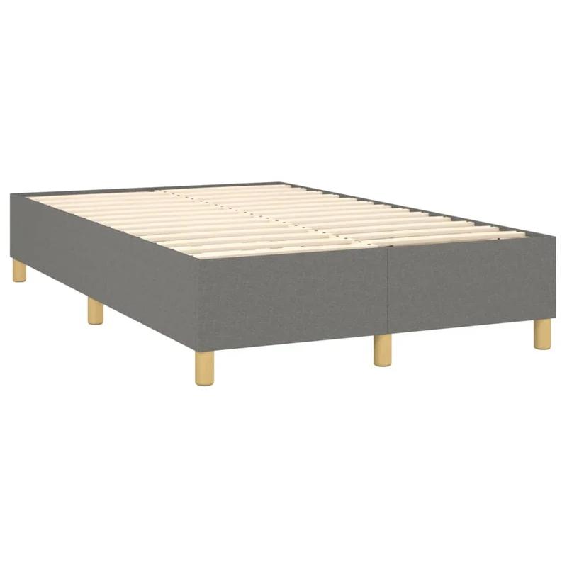 Cadre de lit LED avec sommier tête de lit matelas 120x200 cm tissu gris foncé TDL0208404
