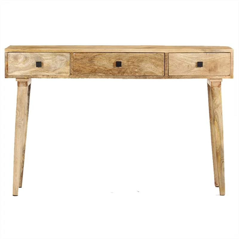 Meuble console d'entrée moderne table d'appoint avec tiroirs 115 x 35 x 76 cm bois de manguier DEC031539
