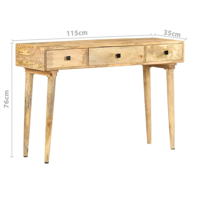 Meuble console d'entrée moderne table d'appoint avec tiroirs 115 x 35 x 76 cm bois de manguier DEC031539