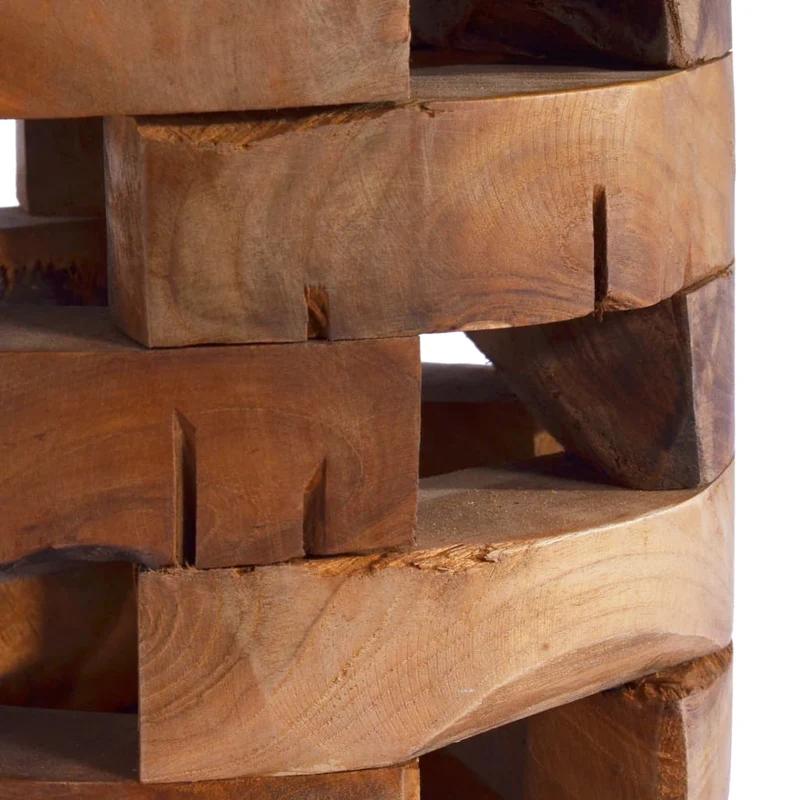 Table de chevet fabriqué à la main 30 x 30 x 45 cm bois de teck massif marron DEC032899