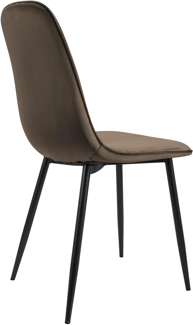 Chaise de salle à manger cuisine x1 design moderne en velours marron cadre en métal noir 10_0007213