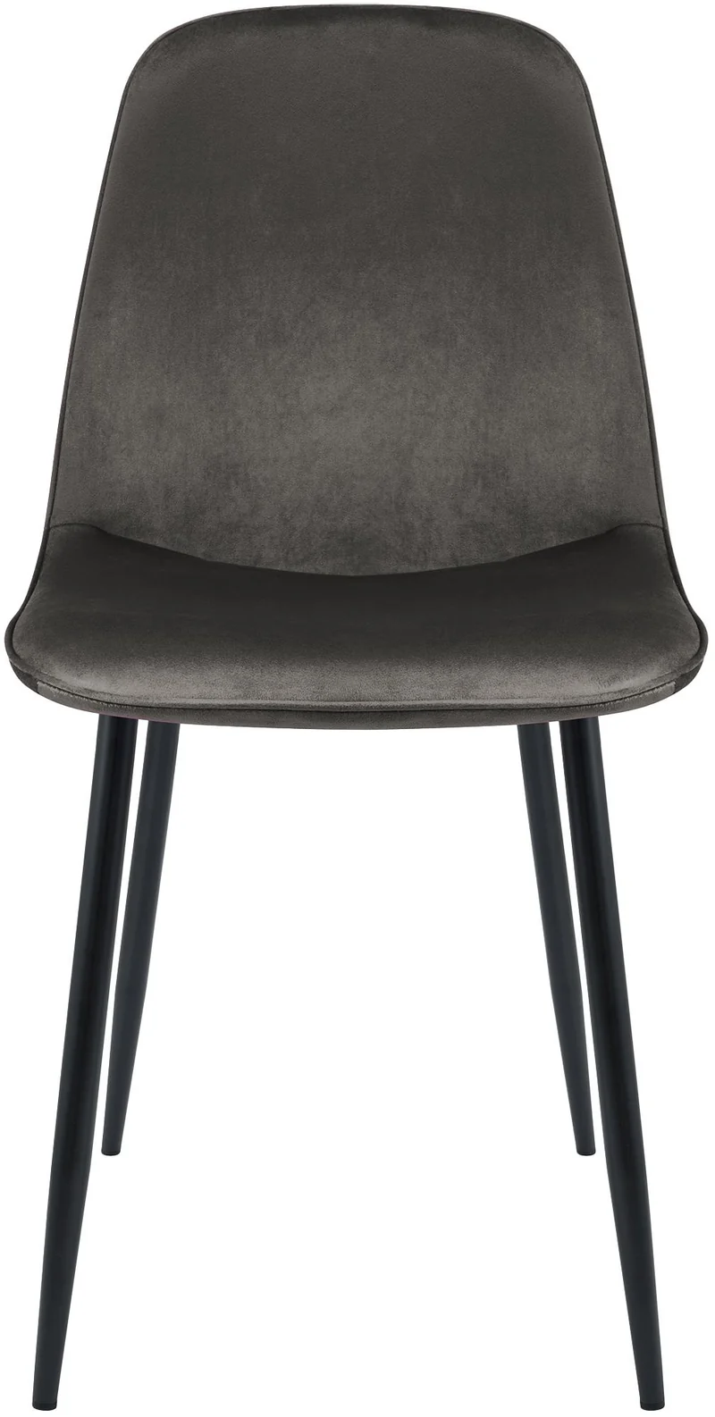 Chaise de salle à manger cuisine x1 design moderne en velours anthracite cadre en métal noir 10_0007212