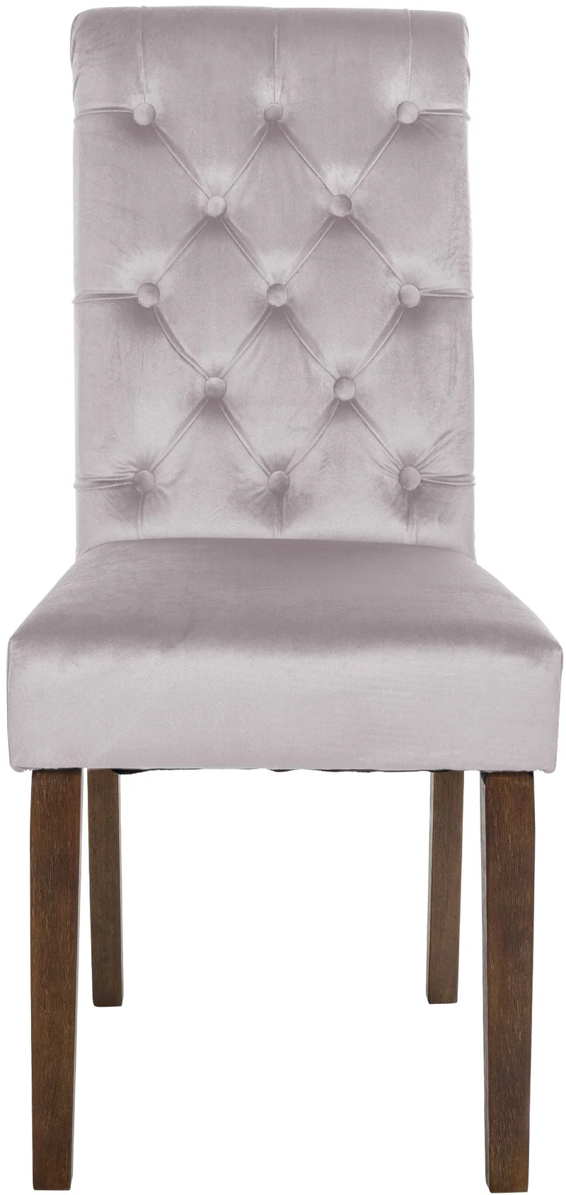 Chaise de salle à manger x1 élégance capitonnée et confort en velours gris cadre en bois marron foncé 10_0007208