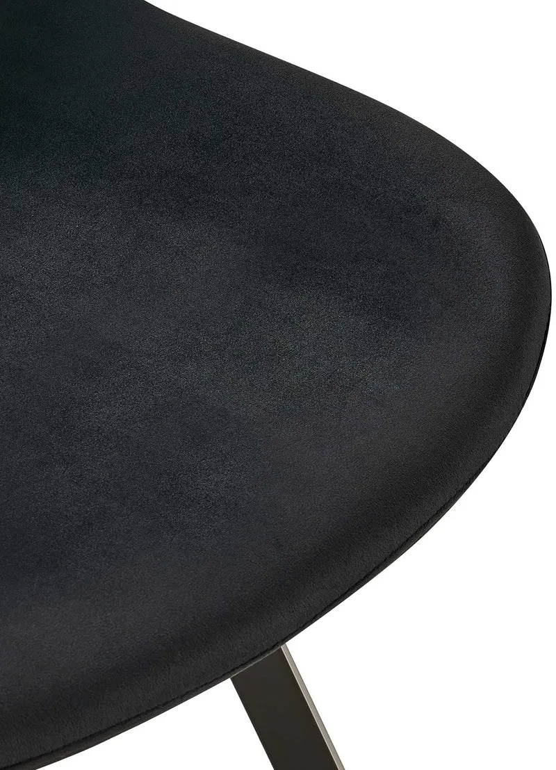 Chaise de salle à manger x1 pivotant à 360 degrés en velours noir cadre en métal noir 10_0007207