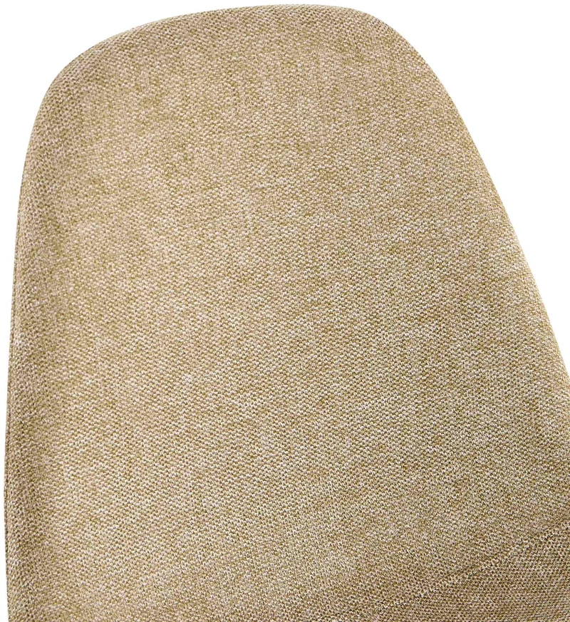 Chaise de salle à manger x1 confort rembourré & design moderne en tissu taupe cadre en métal noir 10_0007167