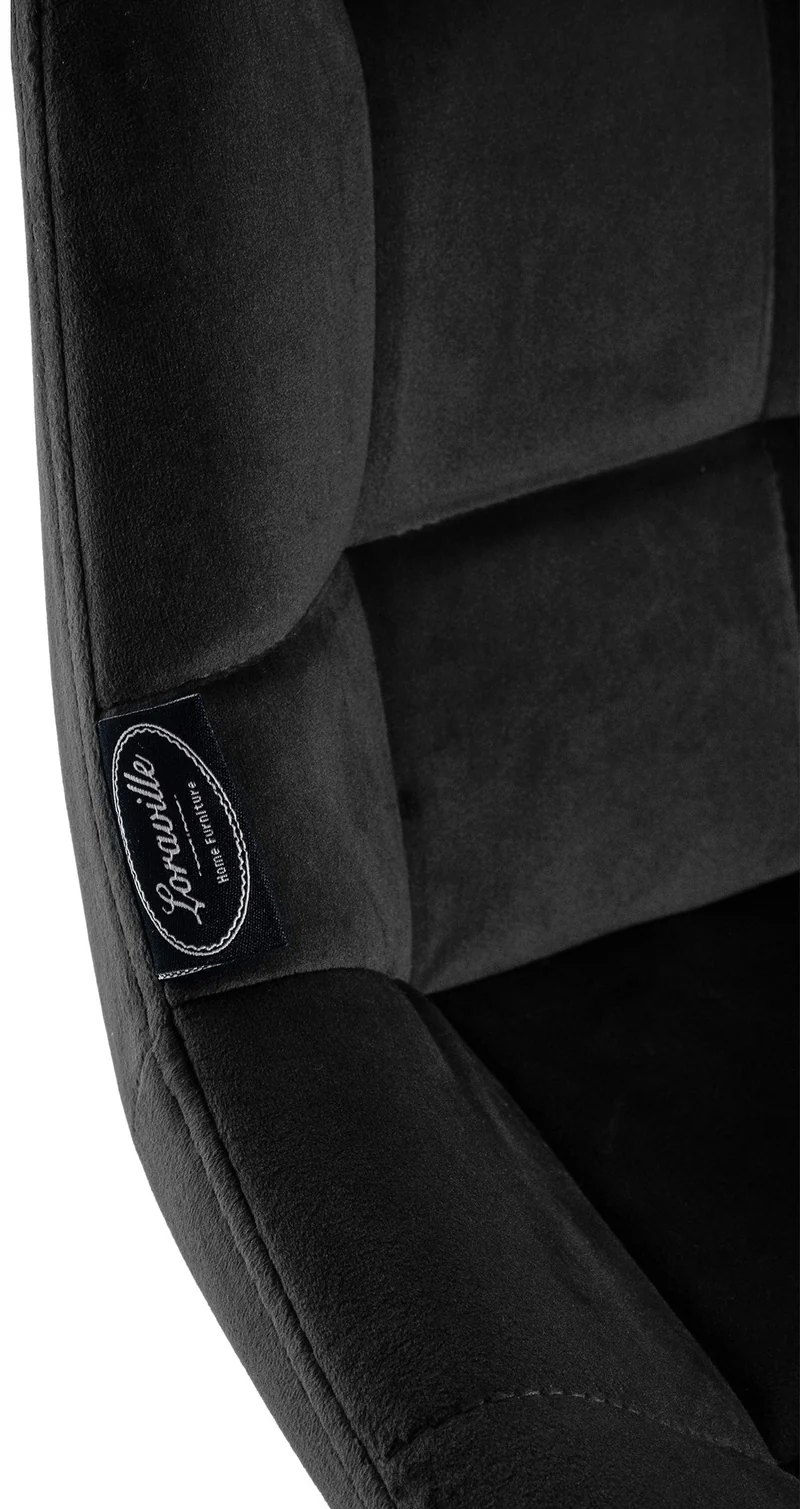 Tabouret de bar pivotant x1 avec repose-pieds revêtement en velours noir piètement à quatre pieds en métal noir 10_0005477