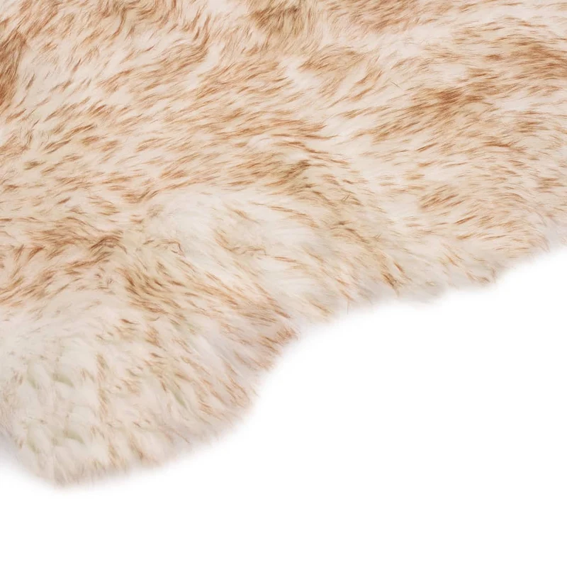 Tapis 60 x 90 cm Peau de mouton synthétique Mélange de marron DEC024050
