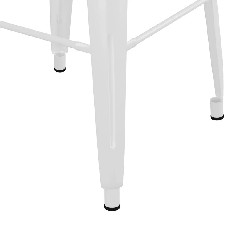 Lot de 2 tabourets de bar empilables design industriel en métal blanc DEC029588