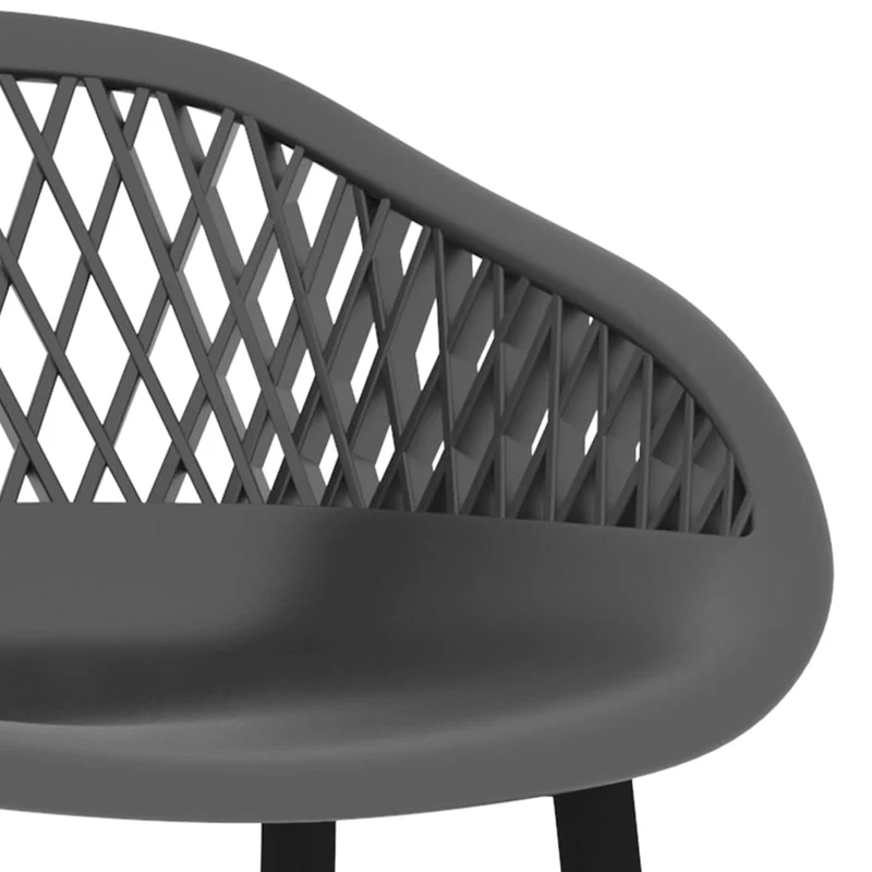 Tabourets de bar x2 chaises haute aspect de maille en PP gris et métal DEC029392