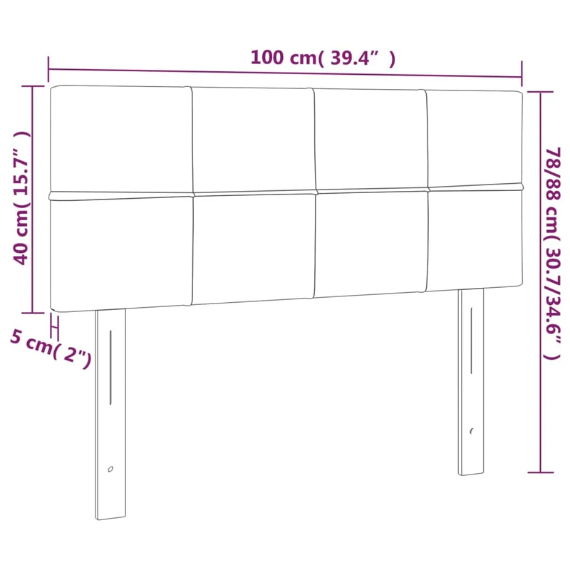 Tête de lit accessoire couchage chambre à coucher meuble 100 x 5 x 78/88 cm tissu marron foncé TDL0203137