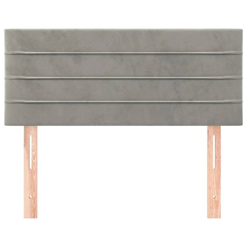 Tête de lit accessoire couchage chambre à coucher meuble 90 x 5 x 78/88 cm tissu velours gris clair TDL0203200