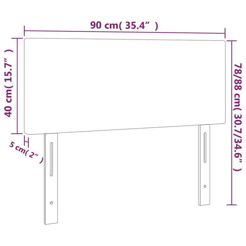Tête de lit accessoire couchage chambre à coucher meuble à LED 90 x 5 x 78/88 cm synthétique blanc TDL0201917