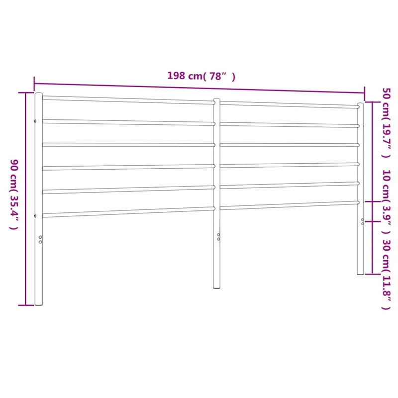 Tête de lit accessoire couchage chambre à coucher meuble 193 cm métal noir TDL0202418