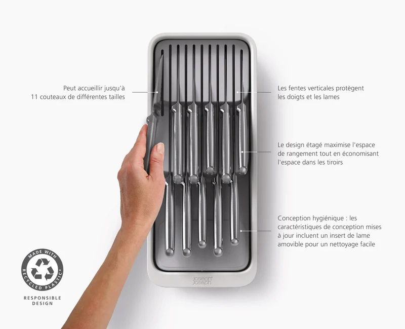Range-Couteaux Recyclé Compact à 2 Niveaux Drawerstore™